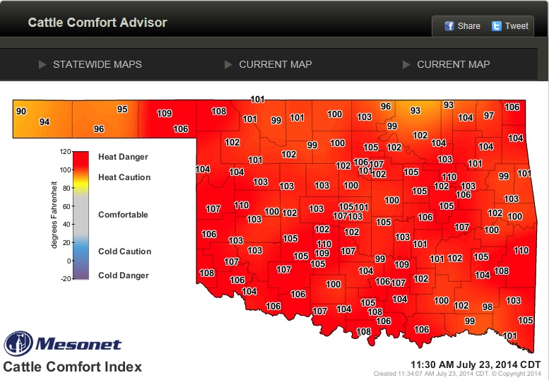 Heat Stress Reaches Dangerous Levels Across Oklahoma