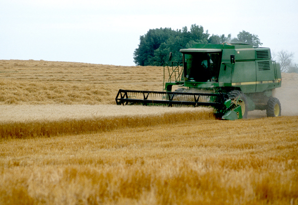 Wheat Harvest in Oklahoma Continuing North From Texas Line Where Harvest is 95-97% Complete