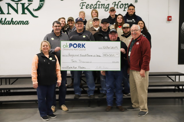 Ok Pork Council Donates $10,000 to the Food for Kids Backpack Program