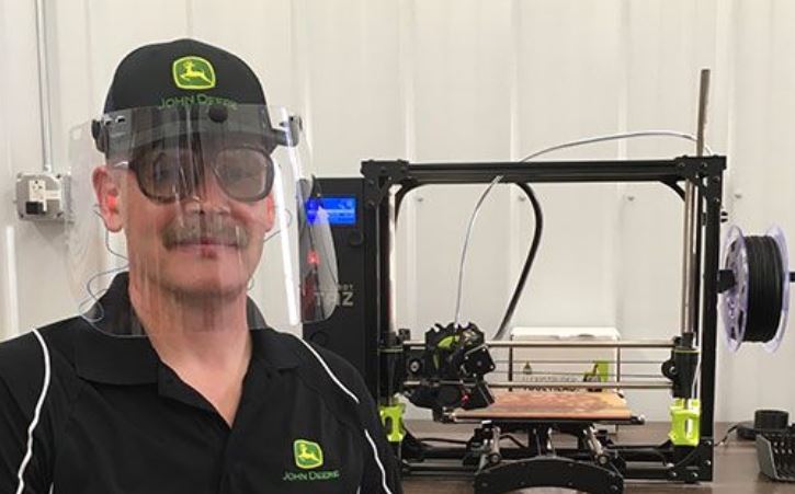 John Deere Producing Protective Face Shields for Health-care Workers