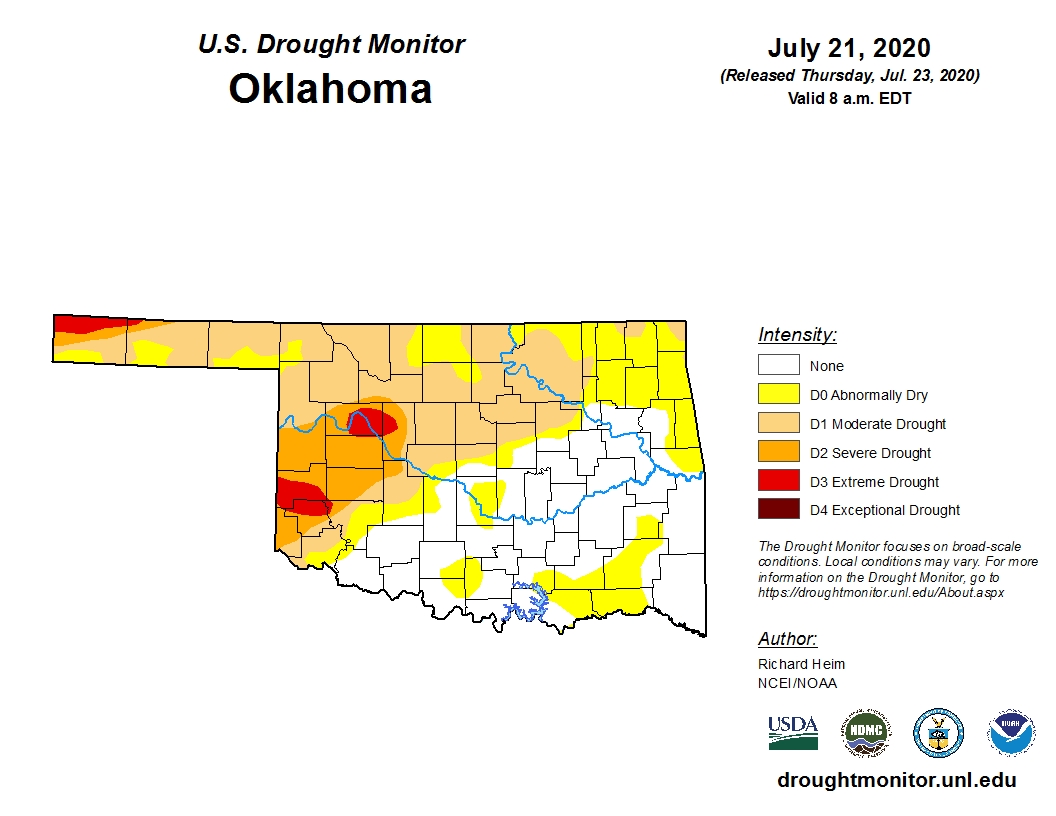Cimarron County Sees Reduction In Extreme Drought While Other Parts of Oklahoma See Drought Expansion in Latest U.S. Drought Monitor Update
