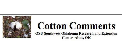 Latest Issue of Cotton Comments Includes Growing Degree Days, Moth Catches, and Current Conditions for the State 