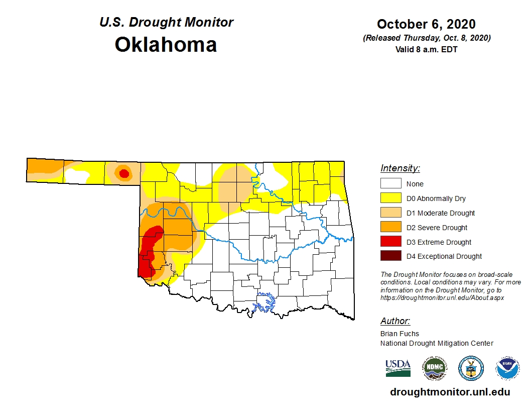 Latest  Drought Monitor Map Shows More Than 62 Percent of The U.S. Now in Drought With Extreme Drought Expanding In Many Areas, Incuding Oklahoma 