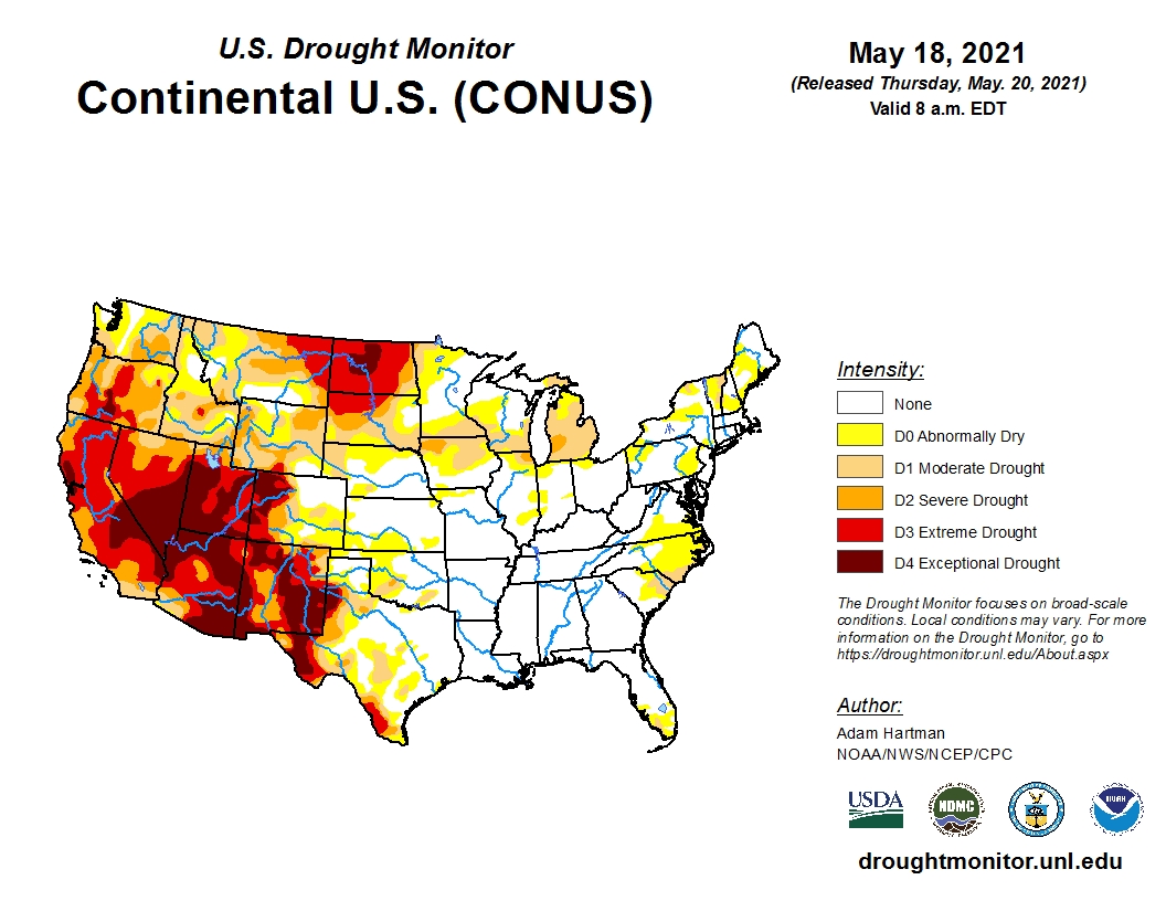 Latest NOAA Drought Monitor Map Removes All Shades of Extreme And Exceptional Drought From Oklahoma