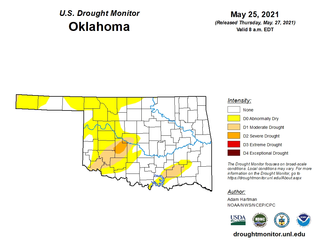Latest Drought Monitor Map Shows Some Improvement in Northern High Plains And Oklahoma