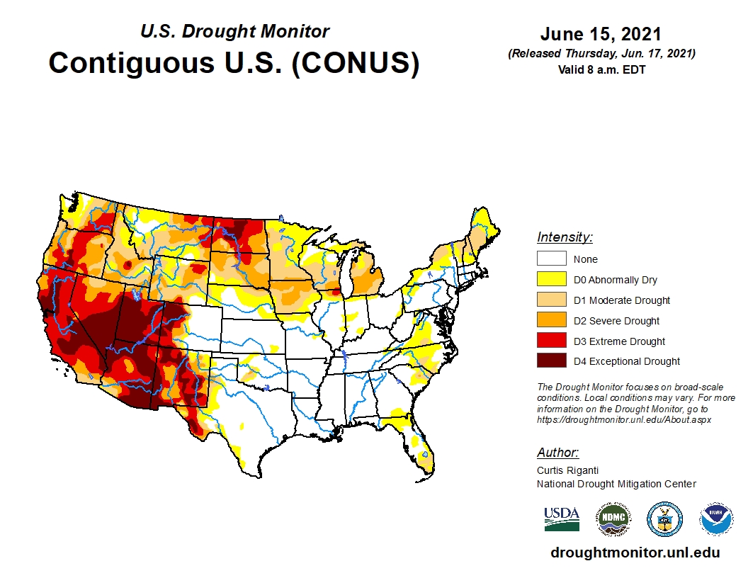 Above Normal Temps With Some Drought Improvement Highlight Latest U.S. Drought Monitor Update