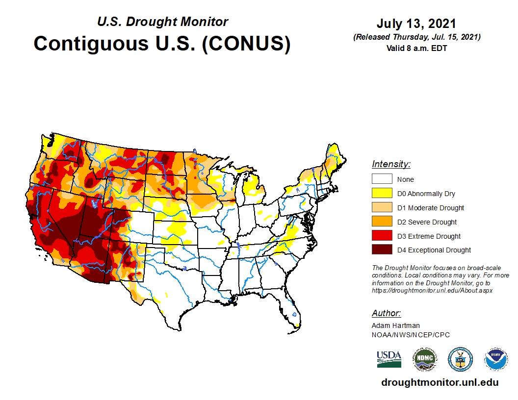 Weather Extremes Experienced Across the U.S. While Western Drought Progresses