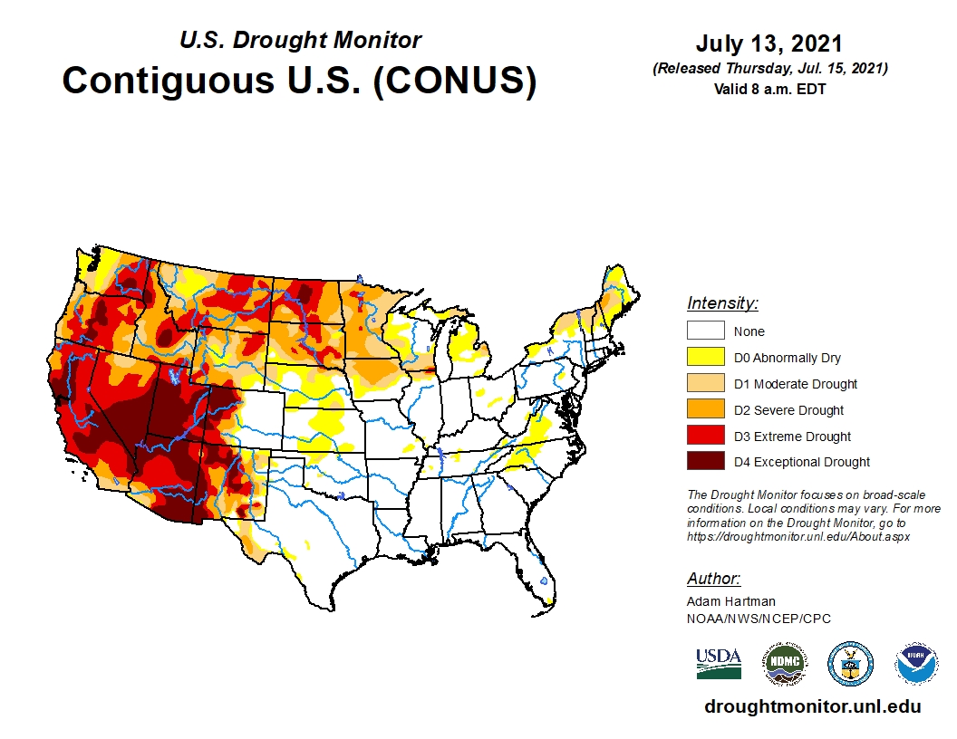 Weather Extremes Experienced Across the U.S. While Western Drought Progresses