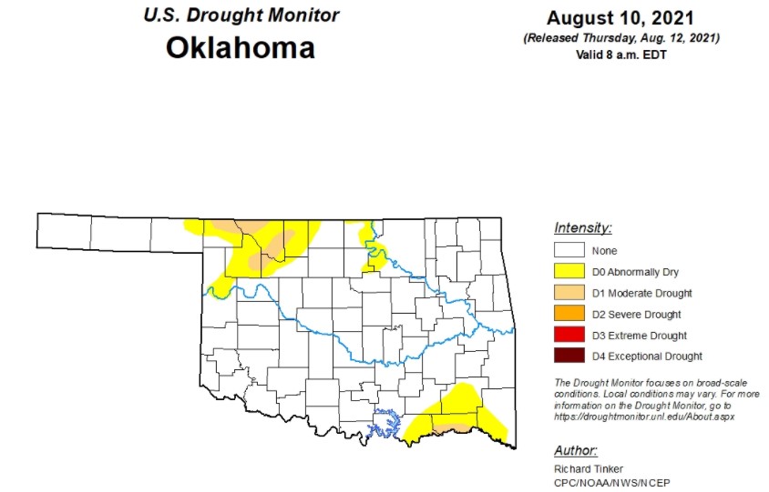 Oklahoma Farm Report Latest U.S. Drought Monitor Map Shows Oklahoma