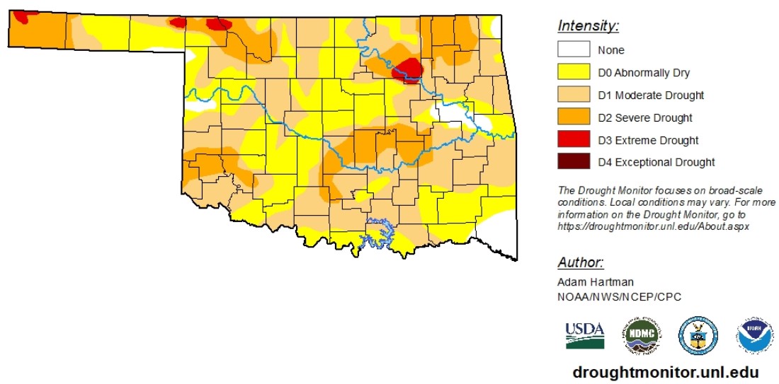 Latest Drought Monitor Report Shows More Wet and Wild Weather Ahead for Oklahoma