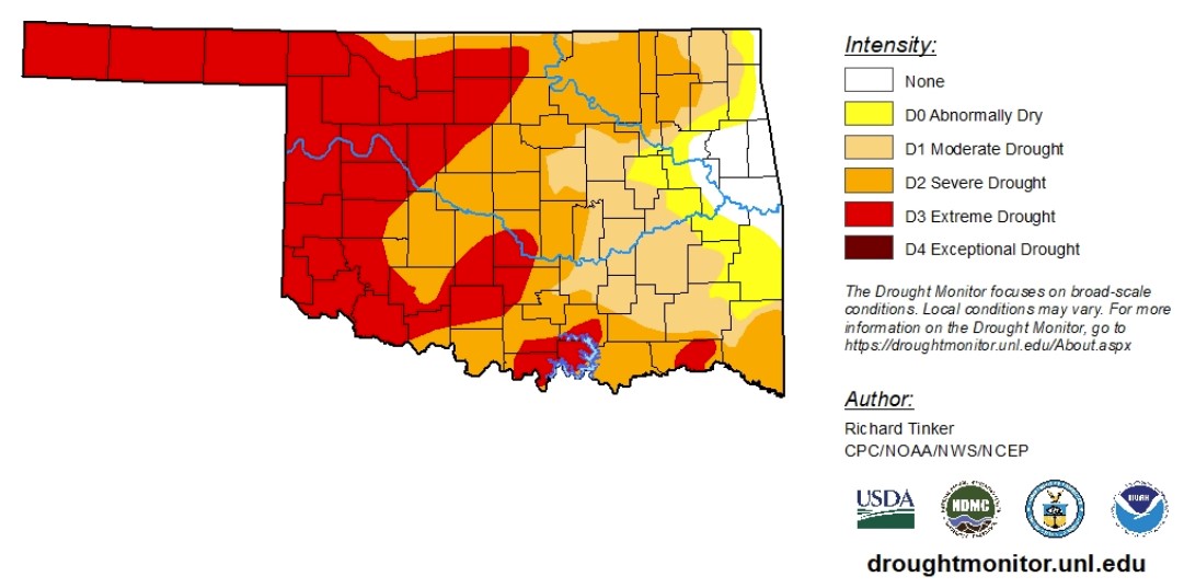 Oklahoma Farm Report Drought Monitor Report Shows 40 of Oklahoma is