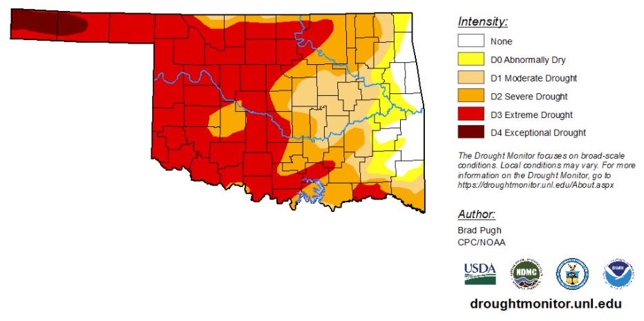 Precipitation From February 16 - 24 Slightly Alleviates Drought Conditions in Eastern Oklahoma