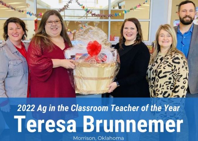  Oklahoma Ag in the Classroom Names Teresa  Brunnemer as their 2022 Teacher of the Year