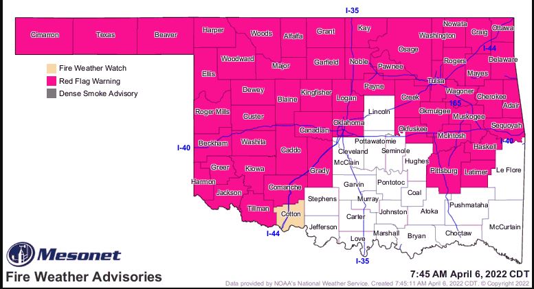 A Red Flag Warning is in effect for a Significant portion of The State 