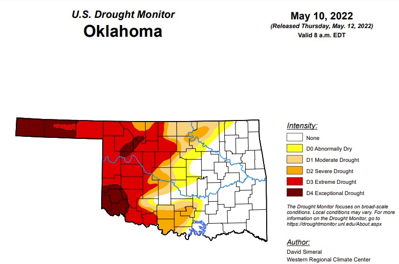 Drought in Western Oklahoma Remains, but has Improved Slightly Since Last Week