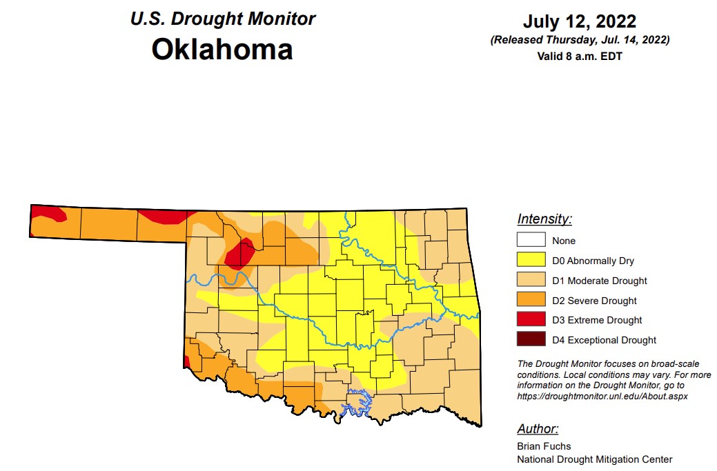 Just as Exceptional Drought Leaves Oklahoma, 100 Percent of Oklahoma is Under Abnormally Dry Conditions