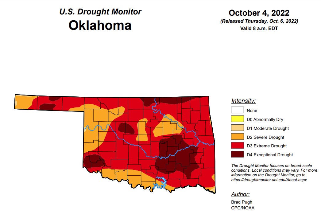 Oklahoma Drought Levels Rise in All Categories This Week, But Chance of Rain In Forecast 