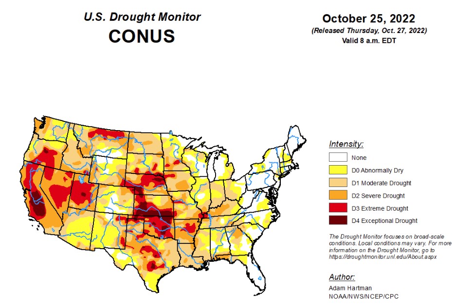 Oklahoma Drought Monitor Shows a Substantial Decrease in Exceptional Drought and Extreme Drought or Worse Since Last Week