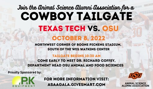Join the Animal Science Alumni Association for a Cowboy Tailgate This Saturday October 8 