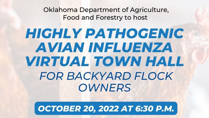 ODAFF to Host Virtual Town Hall regarding Highly Pathogenic Avian Influenza Tomorrow at 6:30