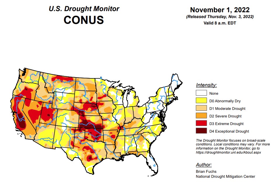 Extreme Drought or Worse Improves Slightly Since Last week by Over 3 Percentage Points