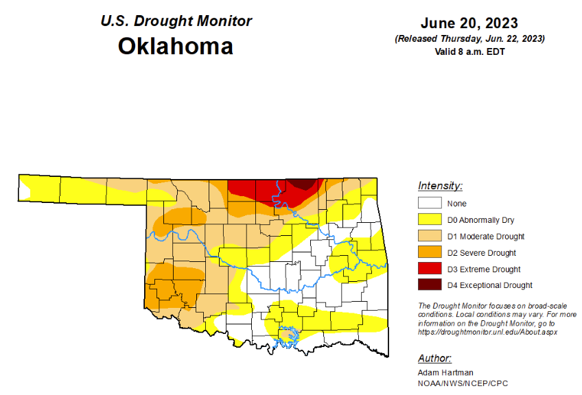 Exceptional Drought Finally Dips Below One Percent In Oklahoma - Oklahoma  Farm Report