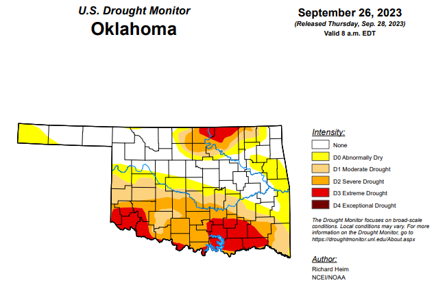 Oklahoma Drought Conditions Show Slight Improvements from Last Week in Latest Monitor