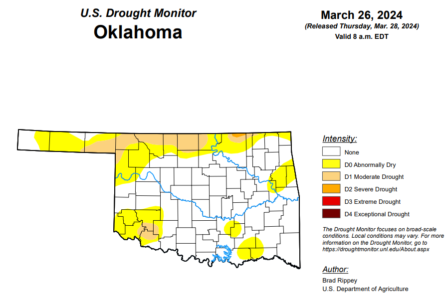 Oklahoma Drought Monitor Sees Moderate Drought Increases; McManus Predicts Worsening Conditions Over Next Few Months