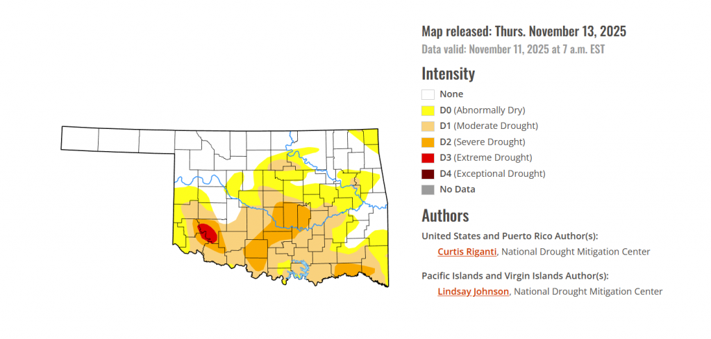 oklahoma drought map
