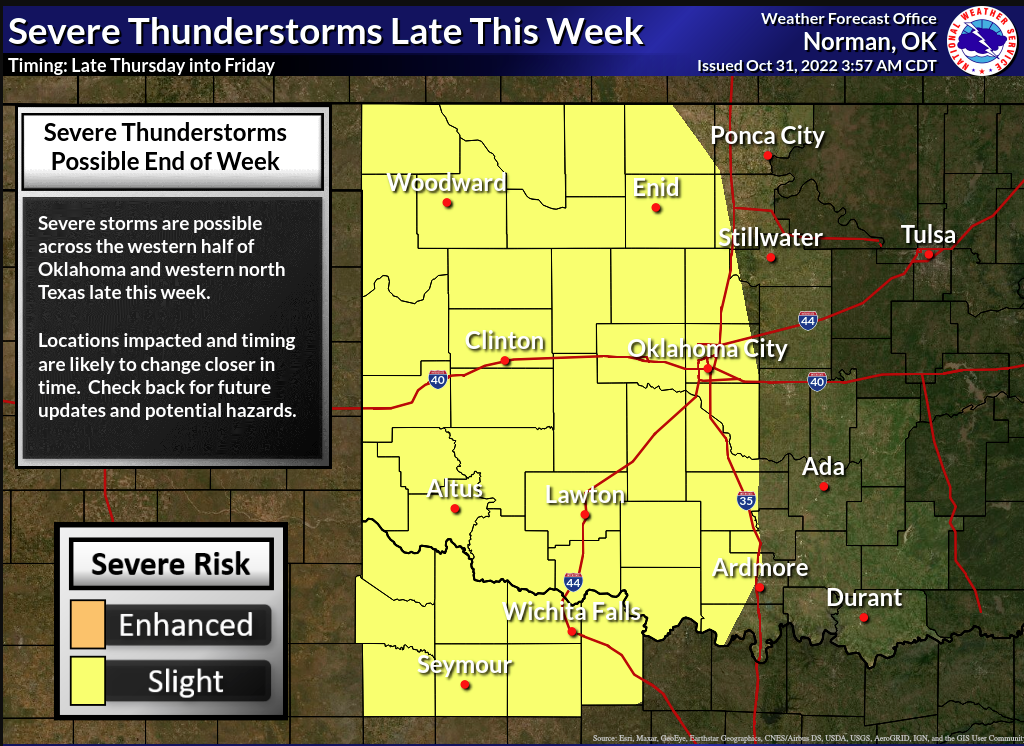 Storm System later this Week Could bring Soaking Rains To Oklahoma 