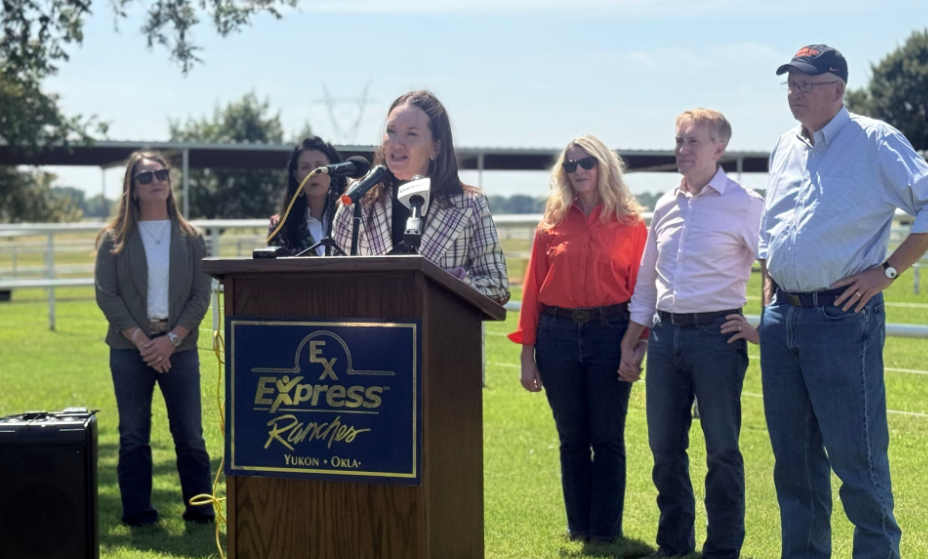Ag Secretary Brooke Rollins with Christy Mullin, Blayne Arthur, Cindy Lankford, James Lankford, and Frank Lucas