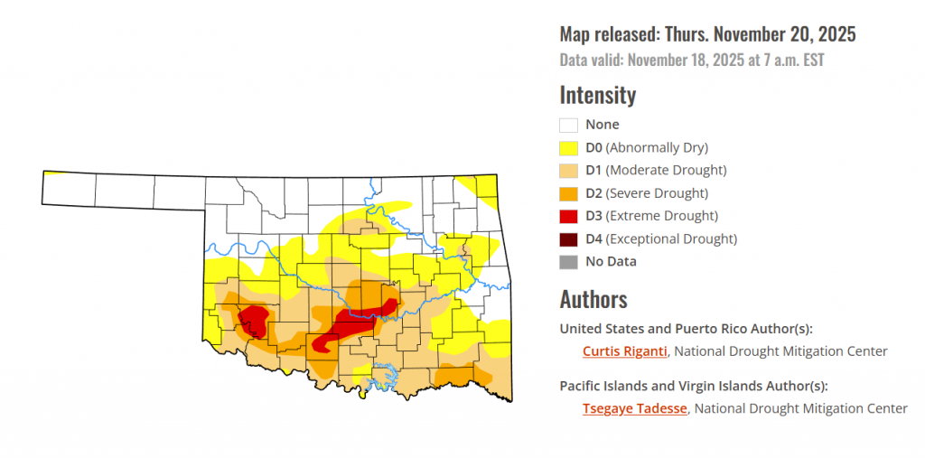 Oklahoma drought monitor map 