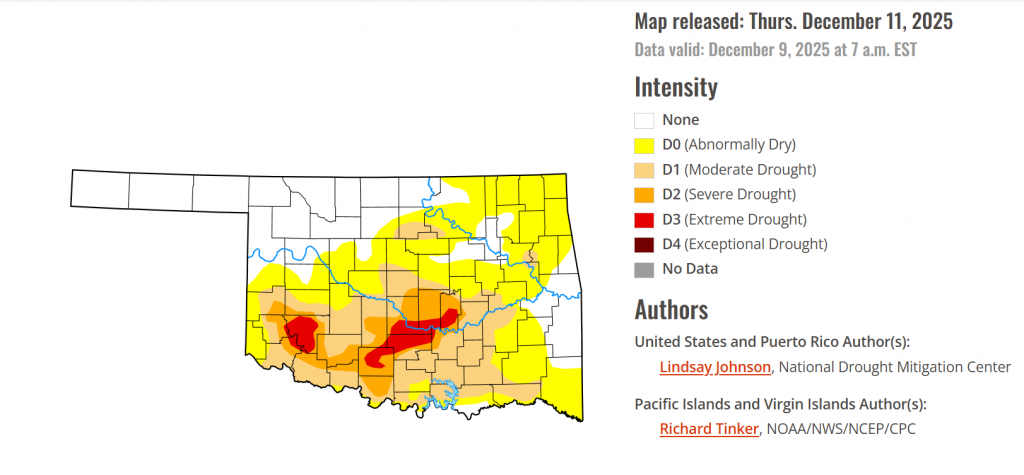 drought map of oklahoma 