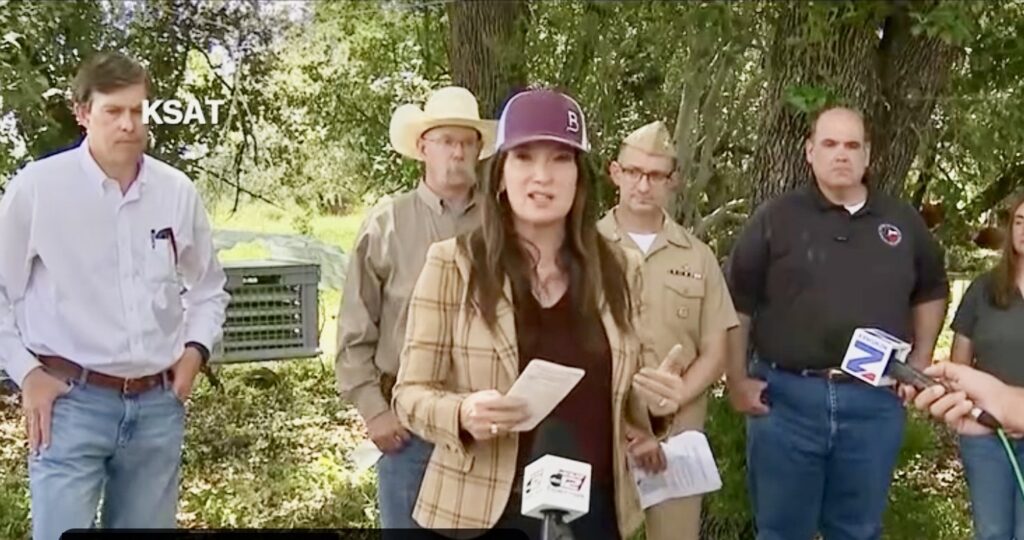 Secretary Brook Rollins in Zavala County, Texas at New World Screwworm briefing