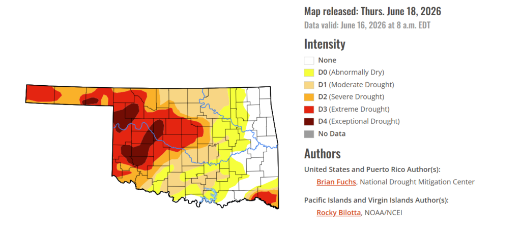 Drought Monitor: Oklahoma Shows Significant Improvement in the East
