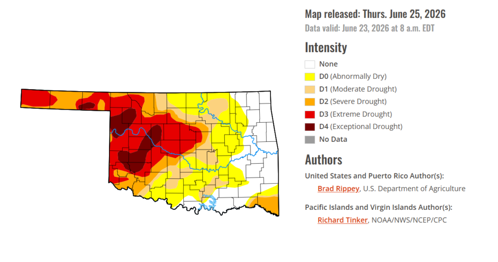 Drought Monitor: Drought Still Grips Western Oklahoma Despite Statewide Improvement