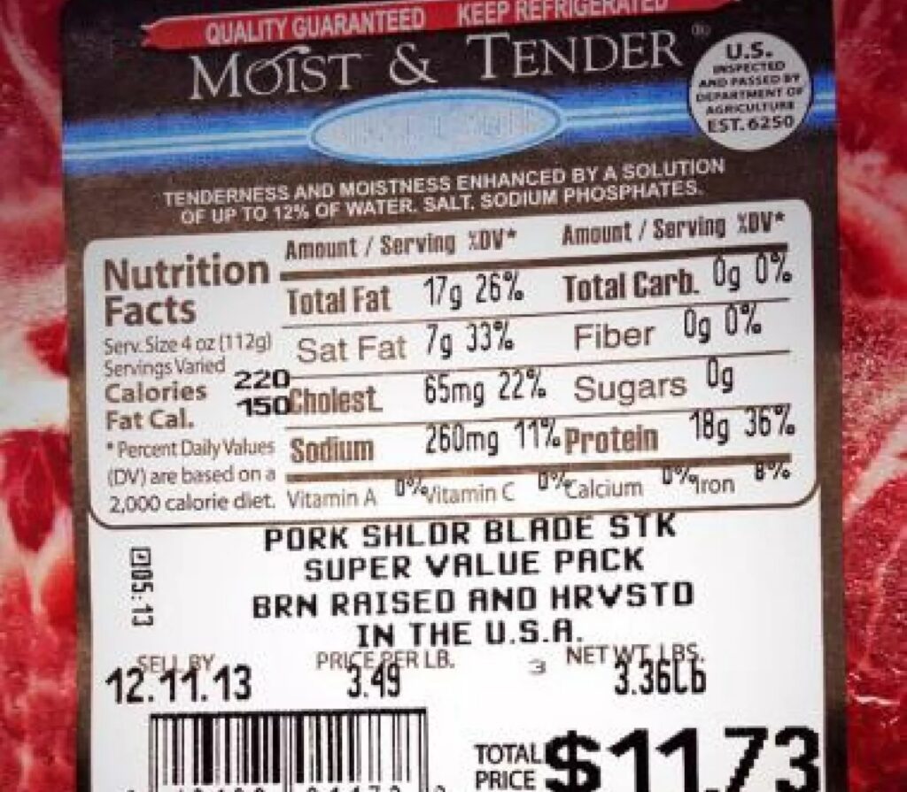 Pork Label from 2013 when MCool was in place in the US
