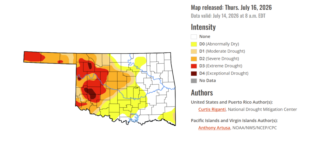 Drought Monitor: Western Oklahoma Still Faces Drought Despite Recent Rainfall