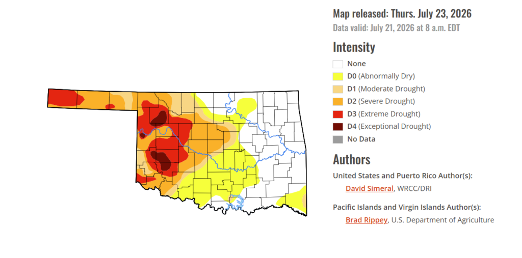 Drought Monitor: Exceptional Drought Creeps Higher Across Oklahoma
