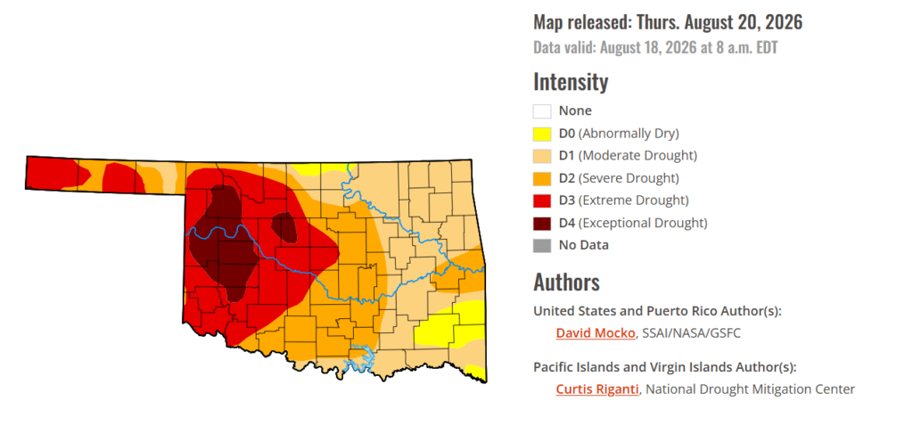 Drought Monitor: Oklahoma Drought Conditions Continue to Worsen